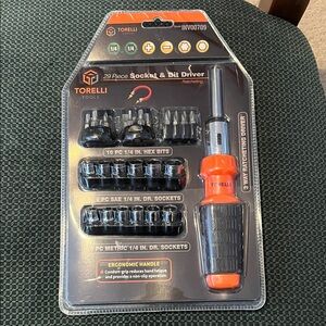 29-Piece Socket & Bit Driver Set - Black and Orange